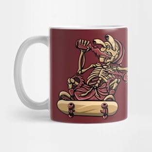 Artwork Illustration Of Golden Skull Vector Mug